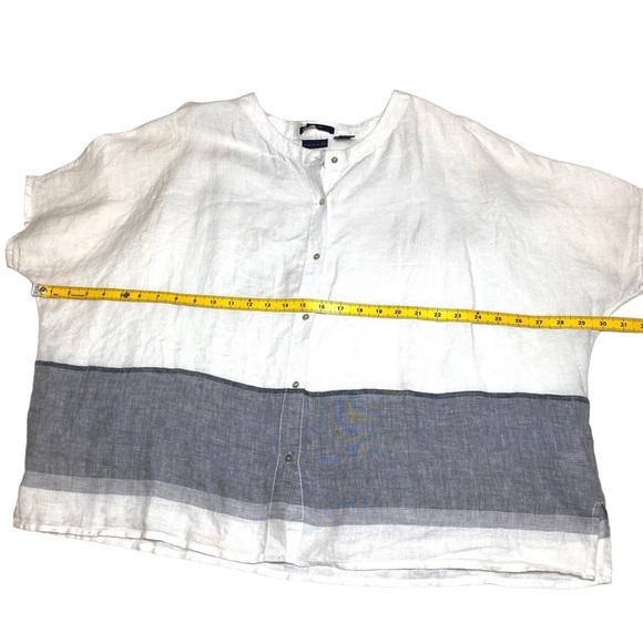 Tahari 100% Linen Blouse‎ - Picture 6 of 7